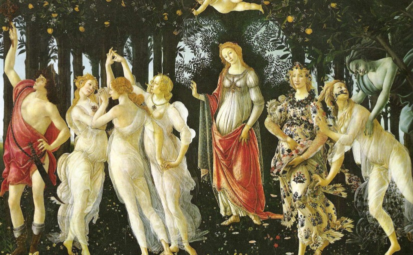Botticelli: La Primavera, cm. 314, Galleria degli Uffizi, Firenze.